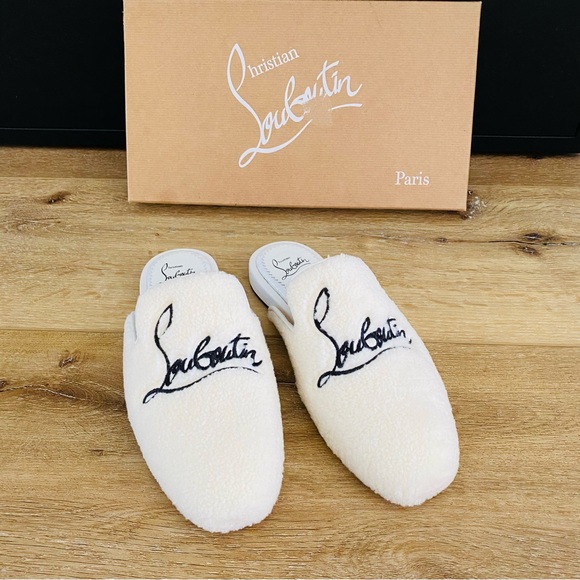 Christian louboutin coolito flats slip on bouclette